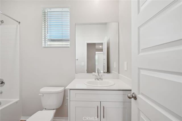 full bathroom with vanity, toilet, and shower / bath combination