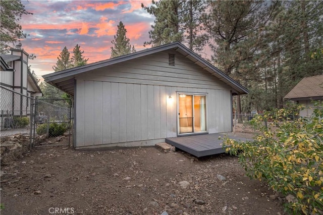 2028 Manzanita Ln, Big Bear City, CA 92314 - rear view of property with a deck and a gate