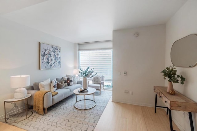 living room with light wood-type flooring