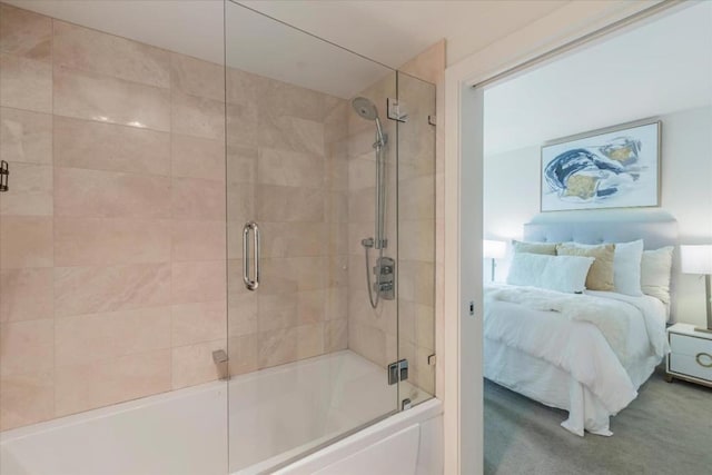 bathroom featuring shower / bath combination with glass door