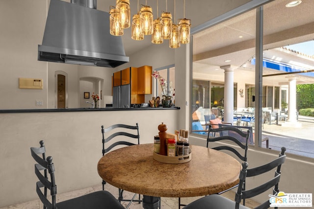 view of dining area