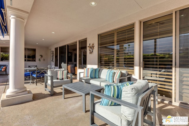 view of patio / terrace featuring outdoor lounge area