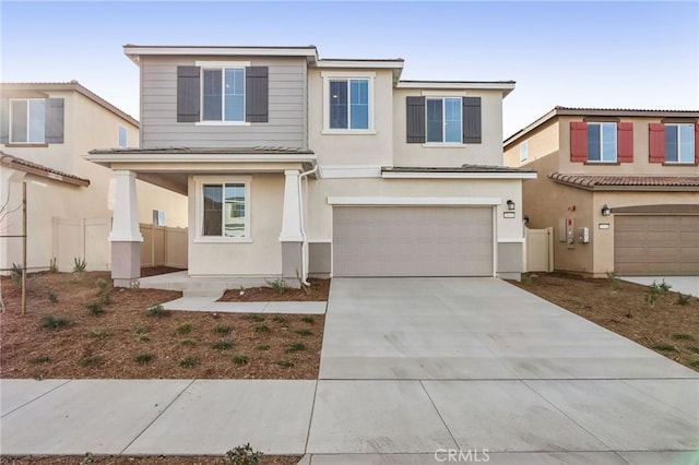 view of front of property featuring a garage