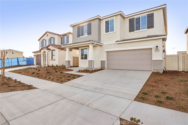 view of front of property featuring a garage