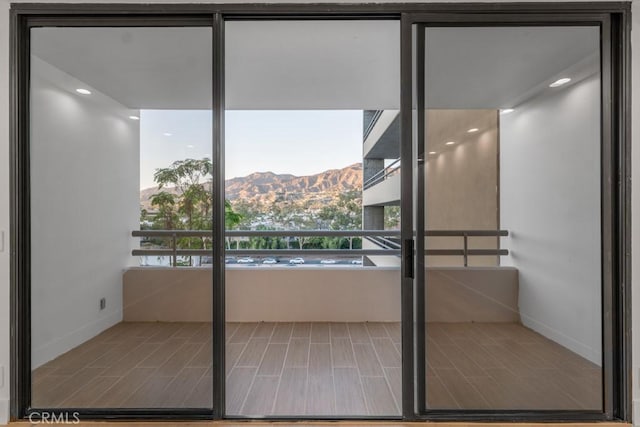 balcony with a mountain view