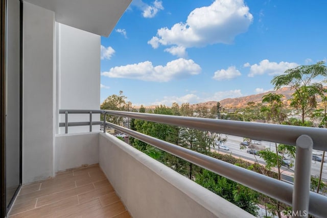 balcony with a mountain view