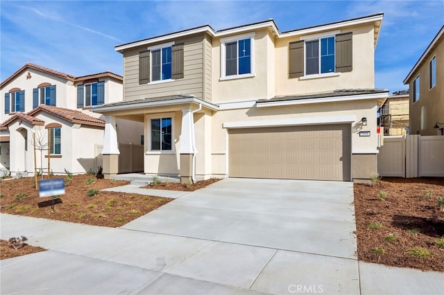 view of front of property featuring a garage