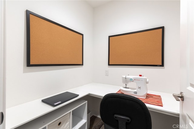 office area featuring hardwood / wood-style flooring