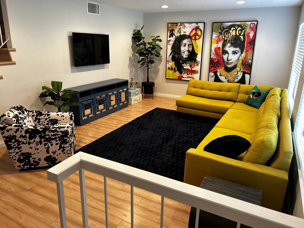 living room featuring wood-type flooring