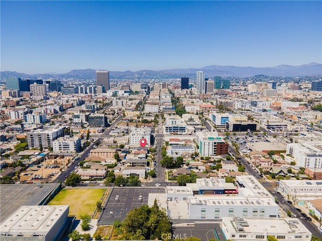 aerial view featuring a mountain view