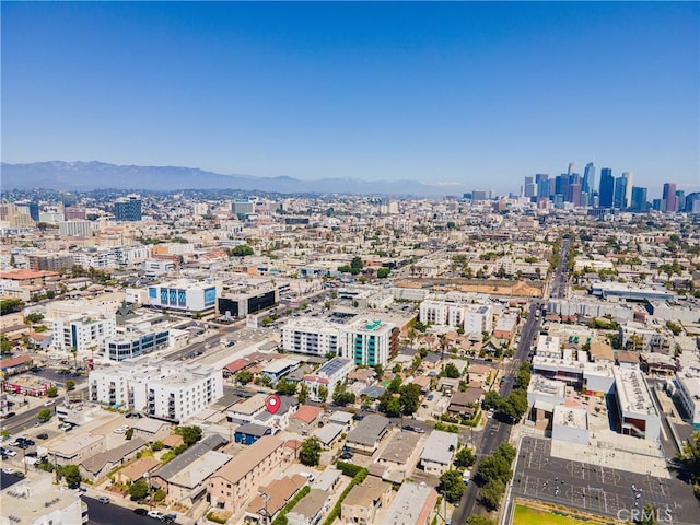 aerial view with a mountain view