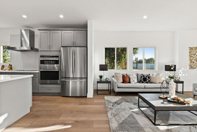 interior space featuring light hardwood / wood-style floors