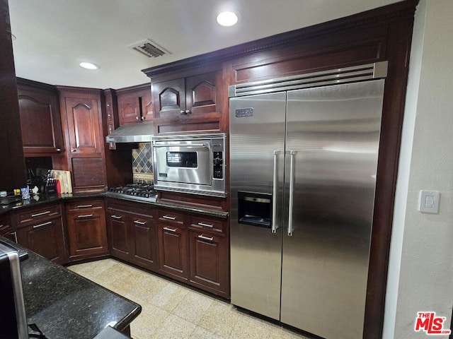 kitchen with built in appliances