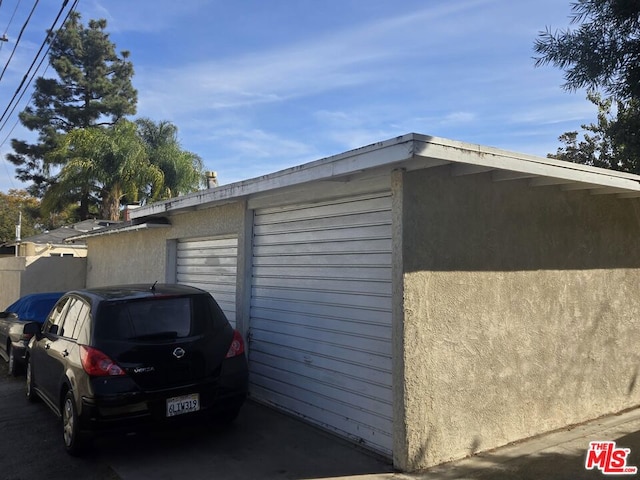 view of garage