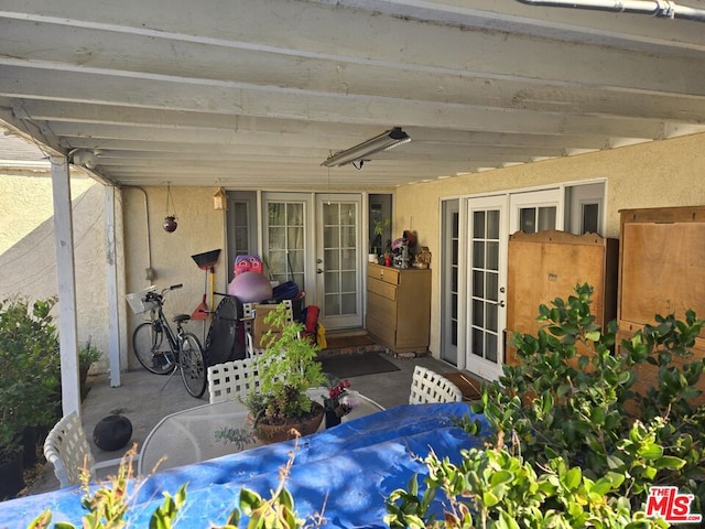 view of patio with french doors