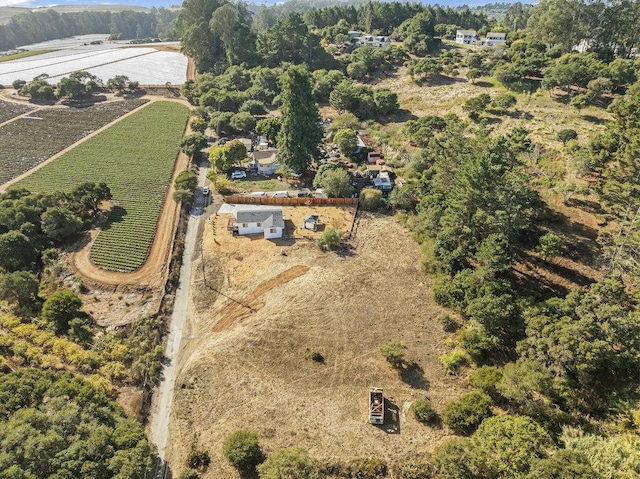 aerial view featuring a rural view