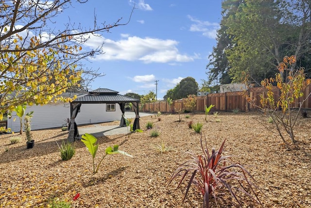 view of yard with a gazebo