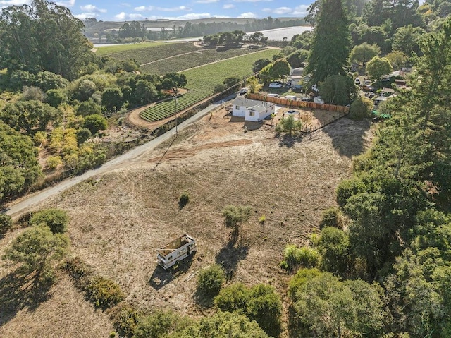 aerial view with a rural view