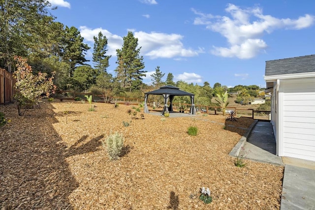 view of yard featuring a gazebo