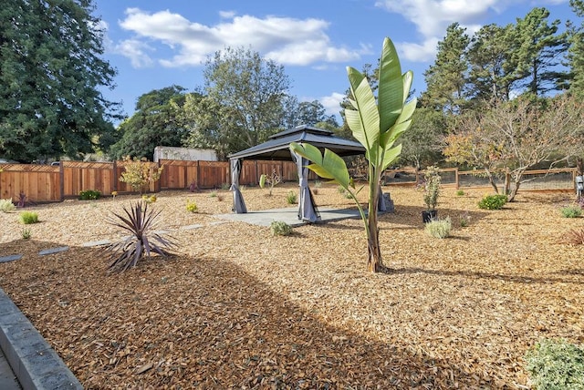 view of yard featuring a gazebo