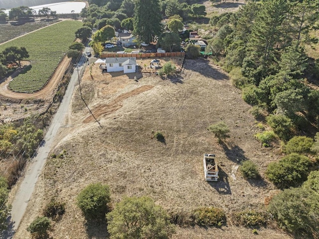 bird's eye view featuring a rural view