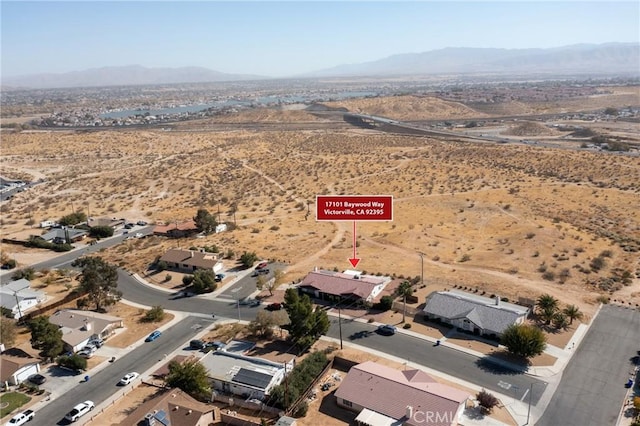 aerial view with a mountain view