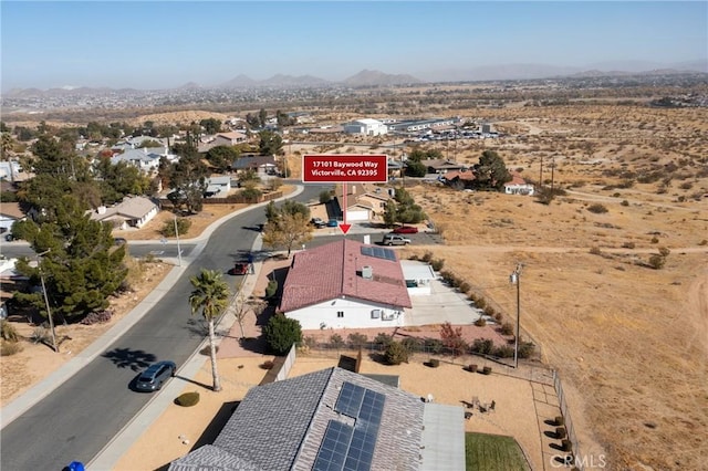 bird's eye view featuring a mountain view