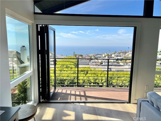 balcony with a water view