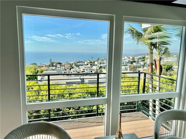 balcony with a water view