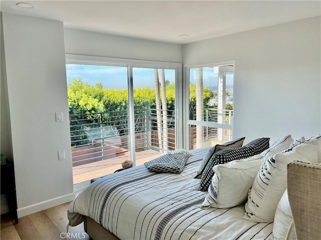 bedroom featuring light hardwood / wood-style floors