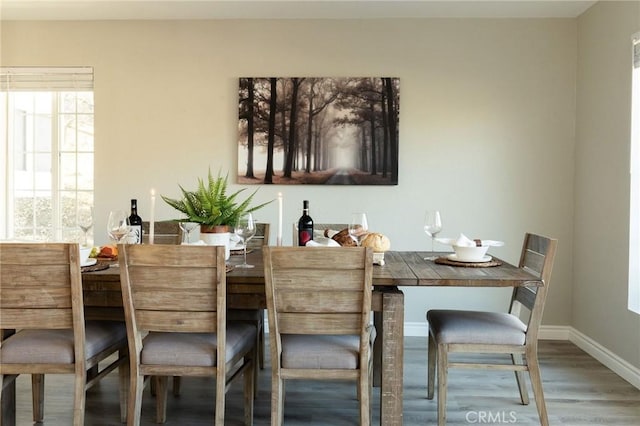 dining room with hardwood / wood-style floors