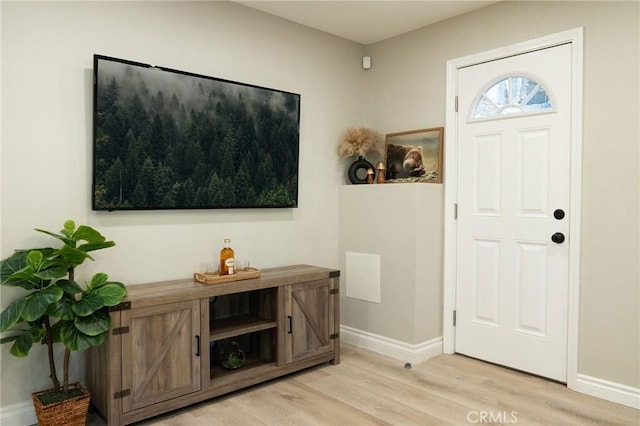 entrance foyer with light hardwood / wood-style floors