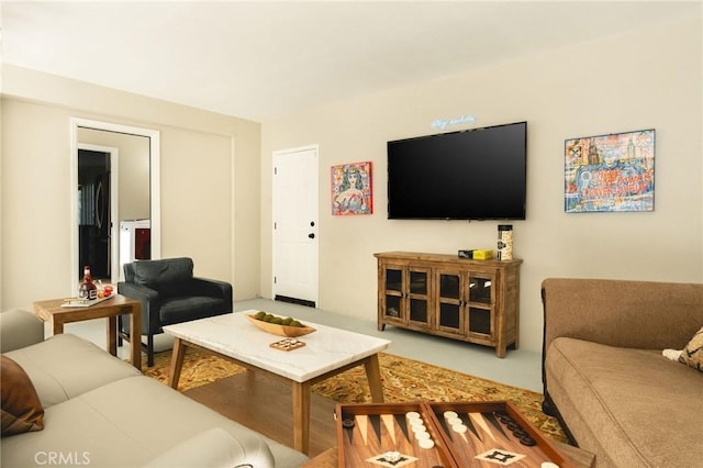 living room with wood-type flooring