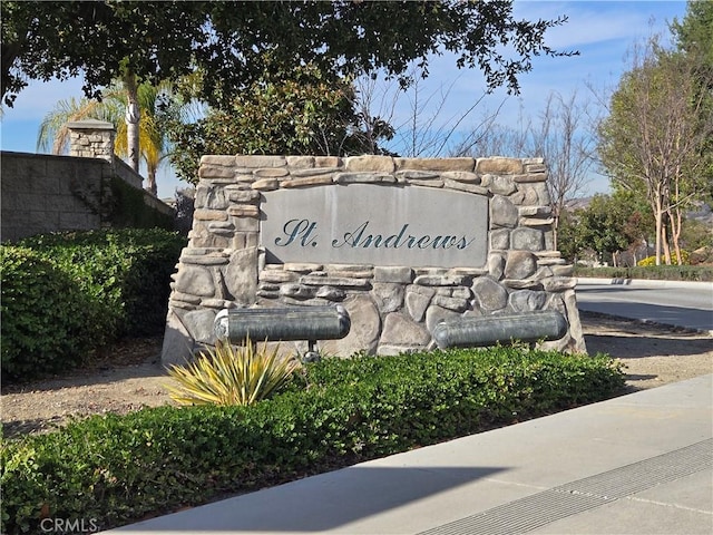 view of community sign