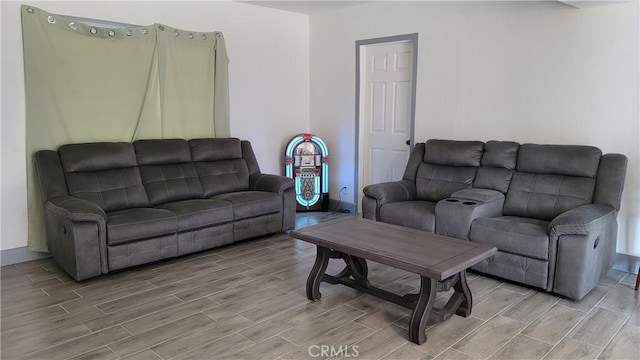 living room featuring hardwood / wood-style floors