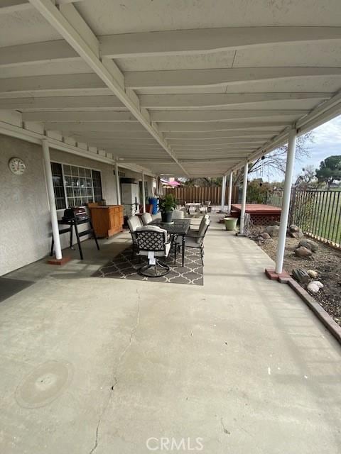 view of patio with area for grilling