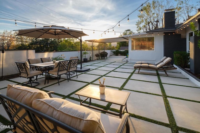 view of patio with outdoor lounge area