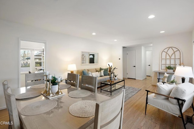 living room featuring light wood-type flooring