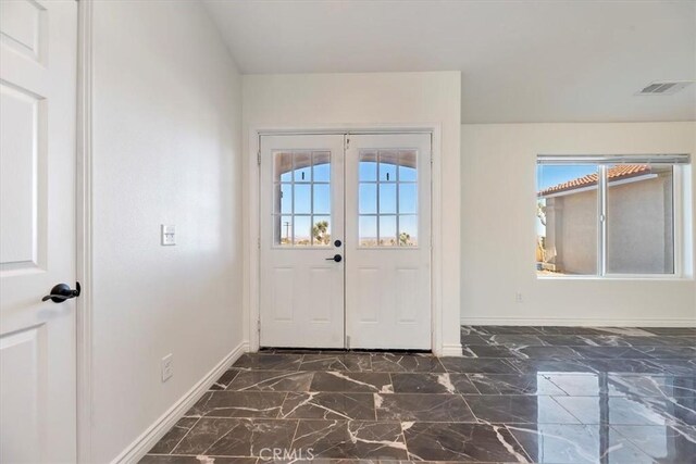 foyer entrance with french doors