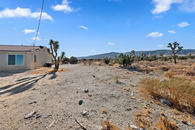 view of yard featuring a mountain view