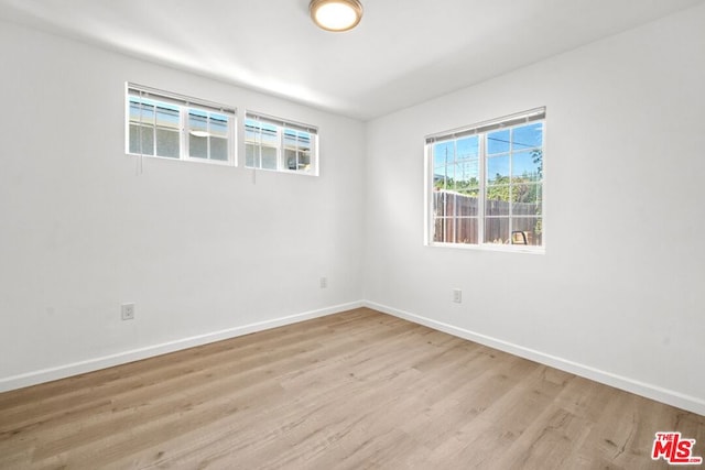 empty room featuring light wood-type flooring