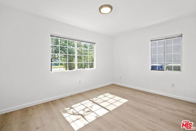 empty room featuring light wood-type flooring