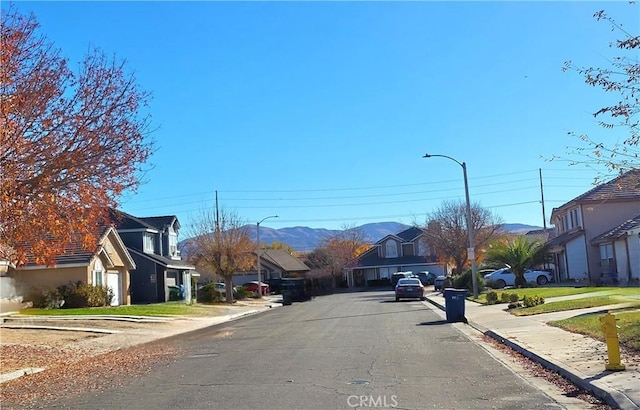 view of road with a mountain view