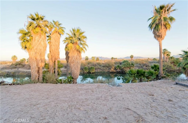 property view of water featuring a mountain view