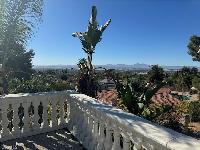 balcony with a mountain view