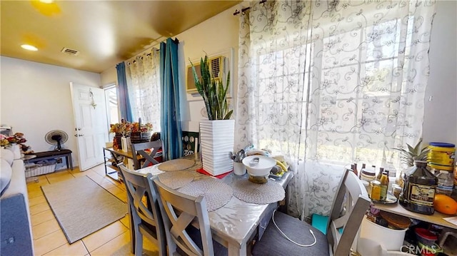 view of tiled dining space