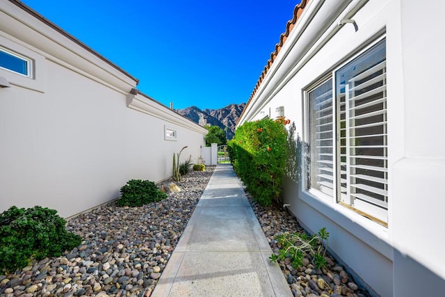 exterior space with a mountain view