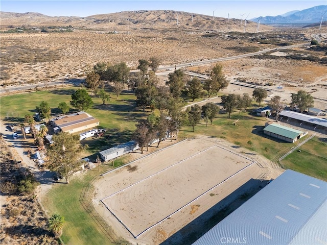 aerial view with a mountain view