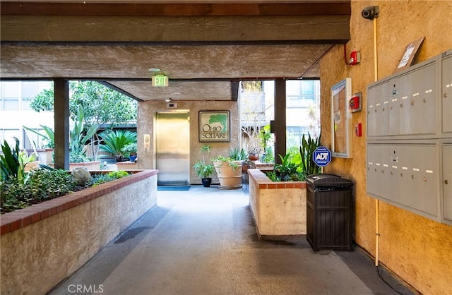 reception area with a mail area