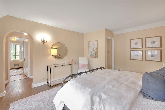 bedroom featuring light hardwood / wood-style floors